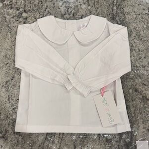 Classic White Toddler Blouse with Peter Pan Collar by Cecil & Lou